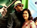 Jackie Shroff and Meenakshi Seshadri at an event in Pune. Jackie Shroff and Meenakshi Seshadri at an event in Pune.