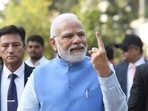 Prime Minister Narendra Modi posted the photo of his inked finger after casting his vote on Monday. 