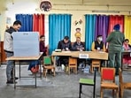 A man casts his vote in Jamia Nagar on Sunday. (Sanchit Khanna/HT Photo) A man casts his vote in Jamia Nagar on Sunday. (Sanchit Khanna/HT Photo)