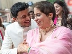 Guneet Monga with fiance Sunny Kapoor. Guneet Monga with fiance Sunny Kapoor.