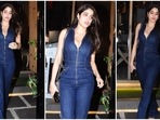 Janhvi Kapoor is a glam diva in a deep-neck denim jumpsuit for outing in Mumbai. (HT Photo/Varinder Chawla) Janhvi Kapoor is a glam diva in a deep-neck denim jumpsuit for outing in Mumbai. (HT Photo/Varinder Chawla)