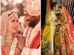 Hansika Motwani, Katrina Kaif, Deepika Padukone and other actors who chose the red hue for their wedding. (Instagram) Hansika Motwani, Katrina Kaif, Deepika Padukone and other actors who chose the red hue for their wedding. (Instagram)