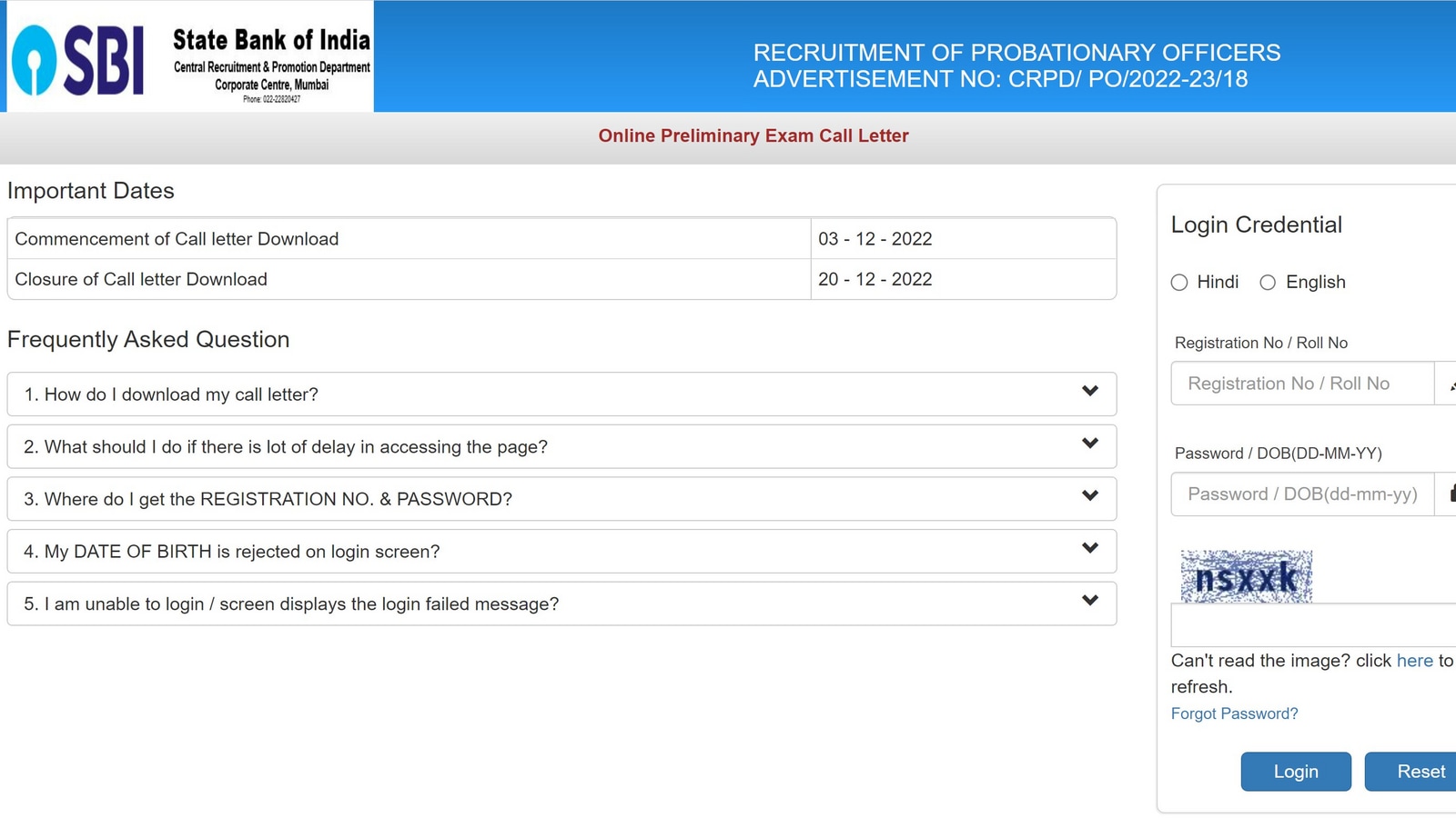 SBI PO Prelims admit cards 2022 released, direct link to download hall tickets