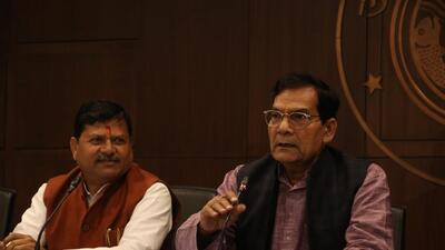 Uttar Pradesh urban development minister AK Sharma making the announcement about reservation of mayoral seats, in Lucknow on Monday. (HT PHOTO) Uttar Pradesh urban development minister AK Sharma making the announcement about reservation of mayoral seats, in Lucknow on Monday. (HT PHOTO)