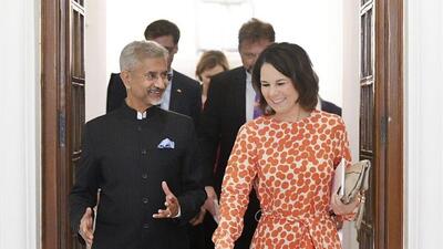 Germany’s minister of foreign affairs Annalena Baerbock in New Delhi on Monday (Photo:Twitter/@DrSJaishankar) Germany’s minister of foreign affairs Annalena Baerbock in New Delhi on Monday (Photo:Twitter/@DrSJaishankar)