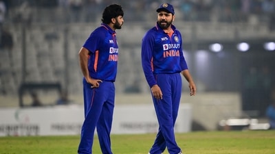 Rohit Sharma speaks with Shardul Thakur during the 1st ODI between Bangladesh and India (AFP) Rohit Sharma speaks with Shardul Thakur during the 1st ODI between Bangladesh and India (AFP)