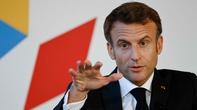 FIFA World Cup: French President Emmanuel Macron is seen. (AFP) FIFA World Cup: French President Emmanuel Macron is seen. (AFP)
