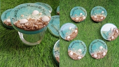 Tips to use epoxy resin art to give a splash of colour to home decor, interiors (Instagram/fareha_creates) Tips to use epoxy resin art to give a splash of colour to home decor, interiors (Instagram/fareha_creates)