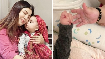 Debina Bonnerjee with her daughters. Debina Bonnerjee with her daughters.