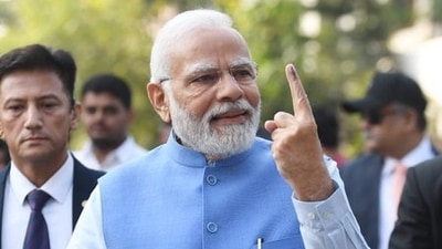 Prime Minister Narendra Modi posted the photo of his inked finger after casting his vote on Monday. Prime Minister Narendra Modi posted the photo of his inked finger after casting his vote on Monday.