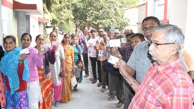 Authorities have set up 26,409 polling booths and nearly 36,000 Electronic Voting Machines (EVMs) will be used for the purpose. (PTI) Authorities have set up 26,409 polling booths and nearly 36,000 Electronic Voting Machines (EVMs) will be used for the purpose. (PTI)