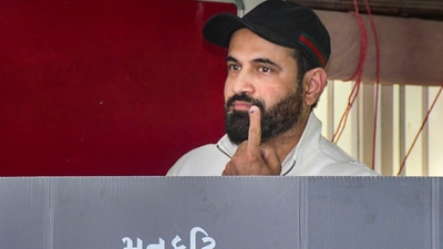 Former Indian cricketers Yusuf Pathan and Irfan Pathan along with their family members cast their votes at a polling booth in Vadodara for the second phase of the Gujarat Assembly Polls. (PTI) Former Indian cricketers Yusuf Pathan and Irfan Pathan along with their family members cast their votes at a polling booth in Vadodara for the second phase of the Gujarat Assembly Polls. (PTI)
