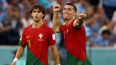 Portugal's Cristiano Ronaldo celebrates during the ongoing FIFA World Cup 2022. (REUTERS)