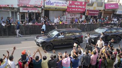 Polling was being held in Gandhinagar during the second phase of Gujarat elections on Monday. (AP) Polling was being held in Gandhinagar during the second phase of Gujarat elections on Monday. (AP)