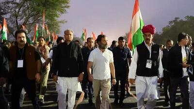 Rahul Gandhi-led Bharat Jodo Yatra entered Rajasthan on Sunday (Twitter Photo) Rahul Gandhi-led Bharat Jodo Yatra entered Rajasthan on Sunday (Twitter Photo)