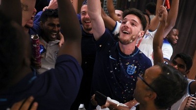 England players celebrating after the win over Senegal. (twitter) England players celebrating after the win over Senegal. (twitter)