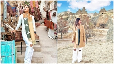 Hina's latest post from Cappadocia shows her walking the lanes of the beautiful and popular tourist destination, exploring underground cities, marvelling at the scenic views, and more. She posted the photos with the caption, "If you never go, you will never know," and used the hashtags #wanderlusting, #travelgram, #traveltherapy, #gocappadocia, and #türkiyetogether. (Instagram) Hina's latest post from Cappadocia shows her walking the lanes of the beautiful and popular tourist destination, exploring underground cities, marvelling at the scenic views, and more. She posted the photos with the caption, "If you never go, you will never know," and used the hashtags #wanderlusting, #travelgram, #traveltherapy, #gocappadocia, and #türkiyetogether. (Instagram)