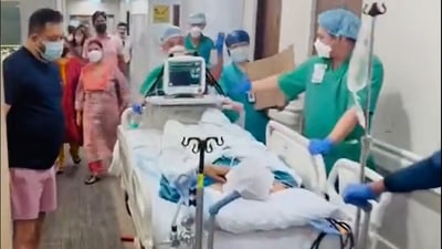 RJD chief Lalu Prasad Yadav being shifted from operation theater to ICU. (Twitter / @yadavtejashwi)