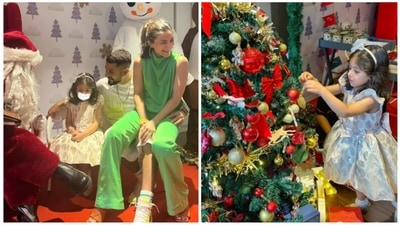Soha Ali Khan, Kunal Kemmu and Inaaya ring in early Christmas. Soha Ali Khan, Kunal Kemmu and Inaaya ring in early Christmas.