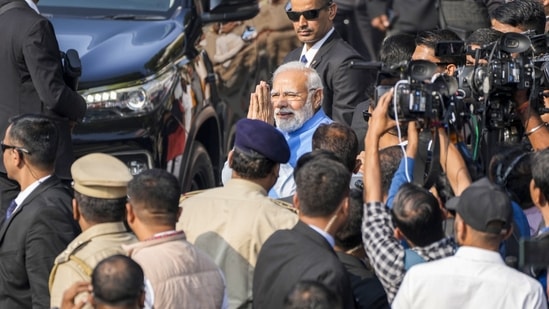 PM Modi lauded the Election Commission of India for conducting the polls in a "spectacular manner" and raising the prestige of India's democracy in the whole world.(AP)