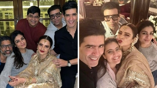 Raveena Tandon shares pictures to wish Manish Malhotra on birthday. 