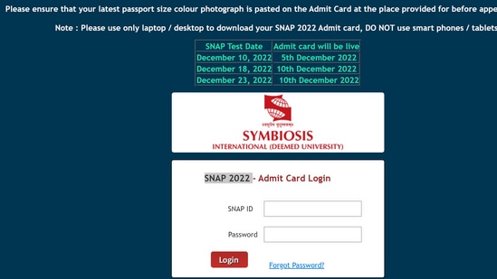 SNAP 2022 admit card released for December 10 examination