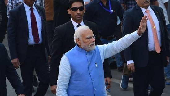 (PM Modi inaugurates two-day meeting at BJP headquarters. (AFP) (PM Modi inaugurates two-day meeting at BJP headquarters. (AFP)