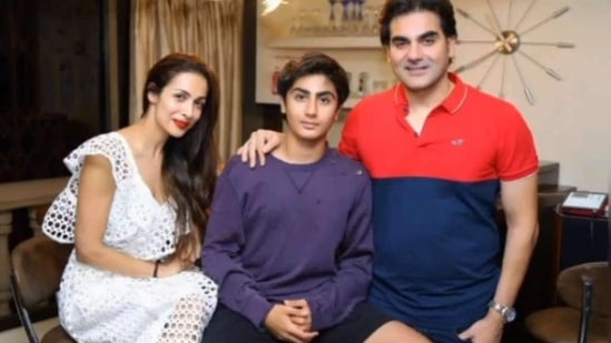 Malaika Arora and Arbaaz Khan with son Arhaan Khan. 