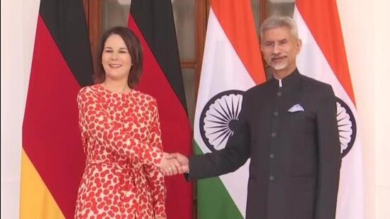 External affairs minister Dr S Jaishankar (right) met German foreign minister Annalena Baerbock on Monday. (ANI image)