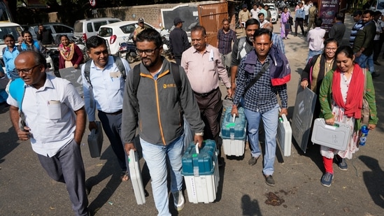 "Total of 2,51,58,730 voters will vote, of which, 1,29,26,501 are men, 1,22,31,335 are women and 894 are from the third gender," Gujarat's Chief Electoral Officer P Bharathi said.(AP)