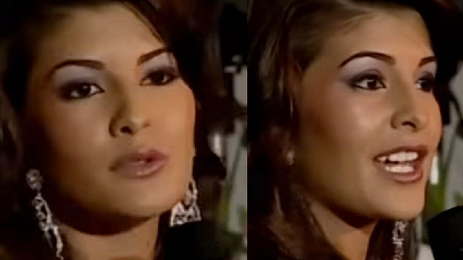 Jacqueline Fernandez spoke during the Miss Sri Lanka beauty pageant in a 2006 video. Jacqueline Fernandez spoke during the Miss Sri Lanka beauty pageant in a 2006 video.