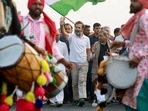 Jhalawar, Dec 06 (ANI): Congress leader Rahul Gandhi during the party's Bharat Jodo Yatra, at Nahardi, in Jhalawar on Monday. (ANI Photo)(ANI) Jhalawar, Dec 06 (ANI): Congress leader Rahul Gandhi during the party's Bharat Jodo Yatra, at Nahardi, in Jhalawar on Monday. (ANI Photo)(ANI)