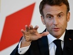 Emmanuel Macron: French President Emmanuel Macron gestures during a speech. Emmanuel Macron: French President Emmanuel Macron gestures during a speech.