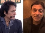 PCB chief Ramiz Raja; Shoaib Akhtar PCB chief Ramiz Raja; Shoaib Akhtar