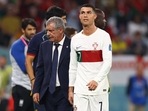  Portugal's Cristiano Ronaldo with coach Fernando Santos after being substituted