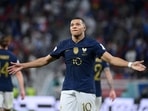 France forward Kylian Mbappe celebrates after scoring during the FIFA World Cup 2022