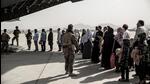 Evacuees wait to board a Boeing C-17 Globemaster III during an evacuation at Hamid Karzai International Airport in Kabul, Afghanistan on August 30, 2021. (via REUTERS) Evacuees wait to board a Boeing C-17 Globemaster III during an evacuation at Hamid Karzai International Airport in Kabul, Afghanistan on August 30, 2021. (via REUTERS)