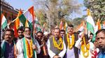 Jharkhand Congress leaders took out a Bharat Jodo Yatra in Simdega district of Jharkhand (Twitter/Jharkhand Congress)