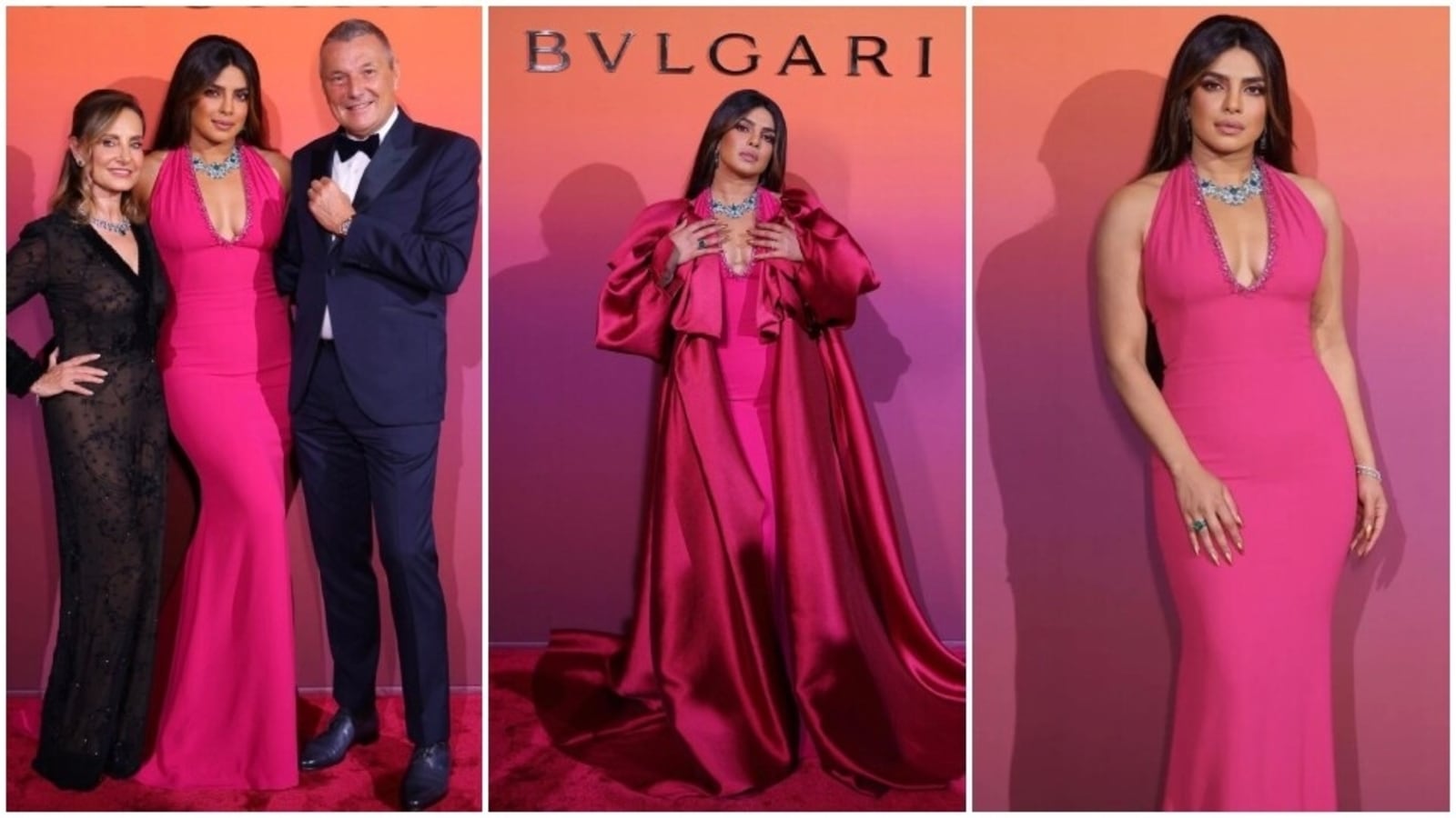Priyanka Chopra Wears Seasons Hottest Colour Pink In Bold Gown For Bulgari Event Leaves Nick