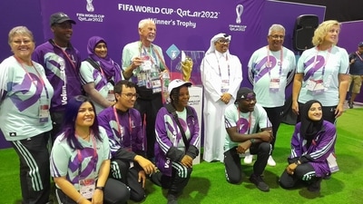 A group of volunteers at the International Volunteers' Centre in Doha. A group of volunteers at the International Volunteers' Centre in Doha.