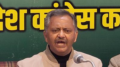 Naresh Chauhan, Himachal Pradesh Congress vice-president, during in a press conference in Shimla on Tuesday. (Deepak Sansta/HT) Naresh Chauhan, Himachal Pradesh Congress vice-president, during in a press conference in Shimla on Tuesday. (Deepak Sansta/HT)