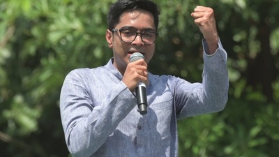 Trinamool Congress (TMC) national general secretary Abhishek Banerjee is seen. (Hindustan Times) Trinamool Congress (TMC) national general secretary Abhishek Banerjee is seen. (Hindustan Times)