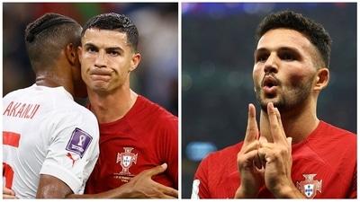 Replacing Cristiano Ronaldo in Portugal's Round of 16 match at the FIFA World Cup 2022, a young Goncalo Ramos scored a stunning hat-trick to dismantle Switzerland (Reuters ) Replacing Cristiano Ronaldo in Portugal's Round of 16 match at the FIFA World Cup 2022, a young Goncalo Ramos scored a stunning hat-trick to dismantle Switzerland (Reuters )