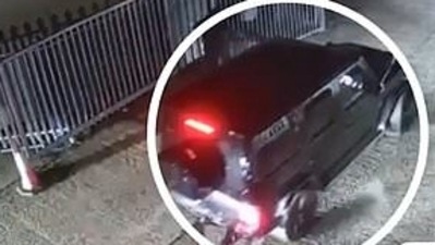 The thieves were seen driving the vehicles away. (Twitter)