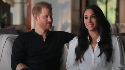 Prince Harry-Meghan Markle: Prince Harry and Megan Markle in a still from the upcoming docuseries. Prince Harry-Meghan Markle: Prince Harry and Megan Markle in a still from the upcoming docuseries.
