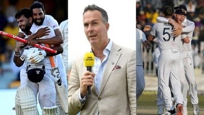 Michael Vaughan (centre)