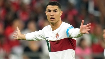 Portugal's Cristiano Ronaldo gestures during the World Cup group H match (AP) Portugal's Cristiano Ronaldo gestures during the World Cup group H match (AP)