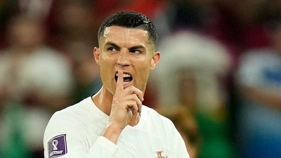 Portugal's Cristiano Ronaldo gestures as he leaves the pitch (AP) Portugal's Cristiano Ronaldo gestures as he leaves the pitch (AP)