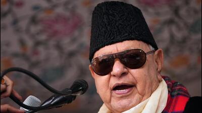 Activists of Rashtriya Bajrang Dal led by their president Rakesh Bajrangi on Tuesday staged a protest in Jammu against NC chief Farooq Abdullah for his remarks on the army which they termed “controversial and obnoxious”. (PTI)