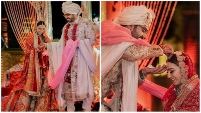 Hansika Motwani and Sohael Kathuriya during the wedding. Hansika Motwani and Sohael Kathuriya during the wedding.